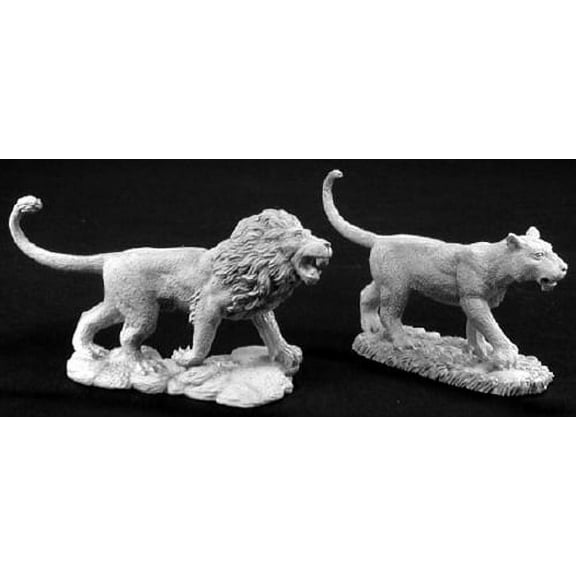 Reaper Miniatures Male & Female Lion #02776 Dark Heaven Legends Unpainted Metal