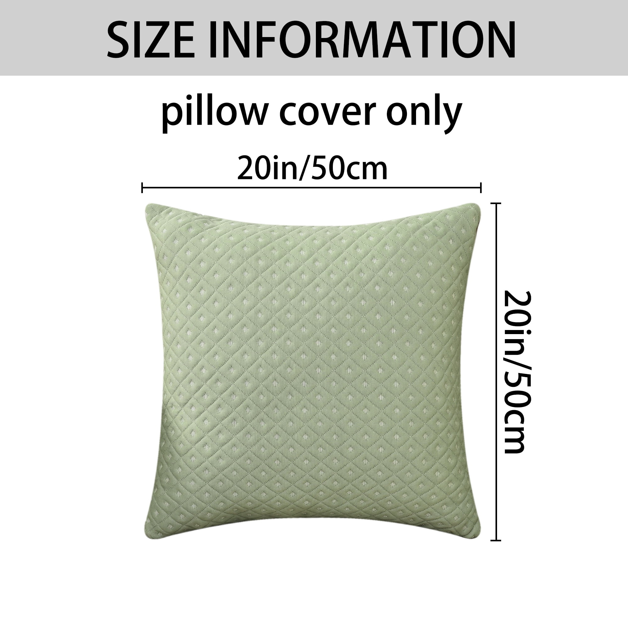 Unique Bargains Set of 2 Soft Modern Geometric Pillow Cushion Cases Green 20" x 20"