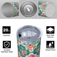 thumbnail image 4 of Pioneer Flower Floral Print Pattern 20oz Skinny Tumbler with Straw & Lid, Double Wall Vacuum Insulated Cup, Leak-Proof, Cup Holder Friendly, Hot 6H Cold 12H, 4 of 6