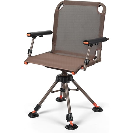 360 Degree Silent Swivel Blind Hunting Chair Height Adjustable Quick Folding Portable Comfortable Hunting Fishing Chair