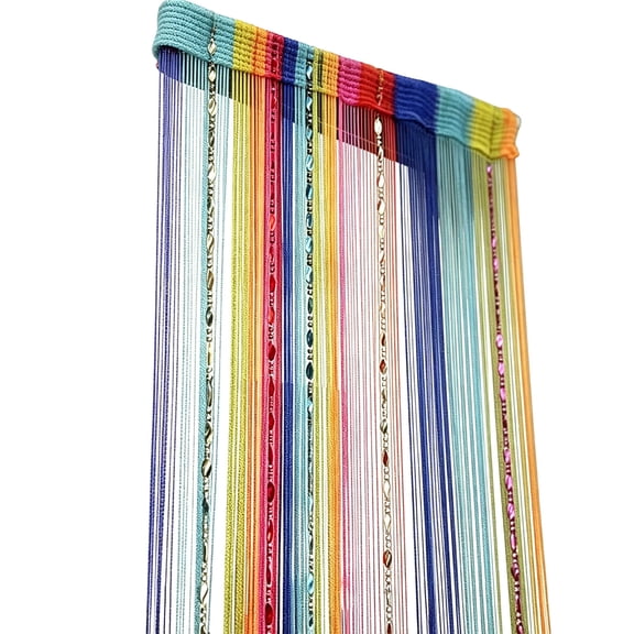 HOARBOEG Rainbow Twisted Beaded Curtain 78.7" x 39.4", Multicolor Fringe Door Bead Curtain with Tassels, Hippie Boho Room Divider for Doorway Window Hallway Closet