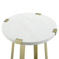 thumbnail image 3 of Pemberly Row Table d'Appoint en Métal Moderne - Faux Marbre Blanc et Or, 3 of 4