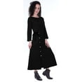 thumbnail image 3 of Moomaya Robe Maxi à Manches Longues, Longue, Boutonnée, Unie, Décontractée, Fendue, 3 of 6