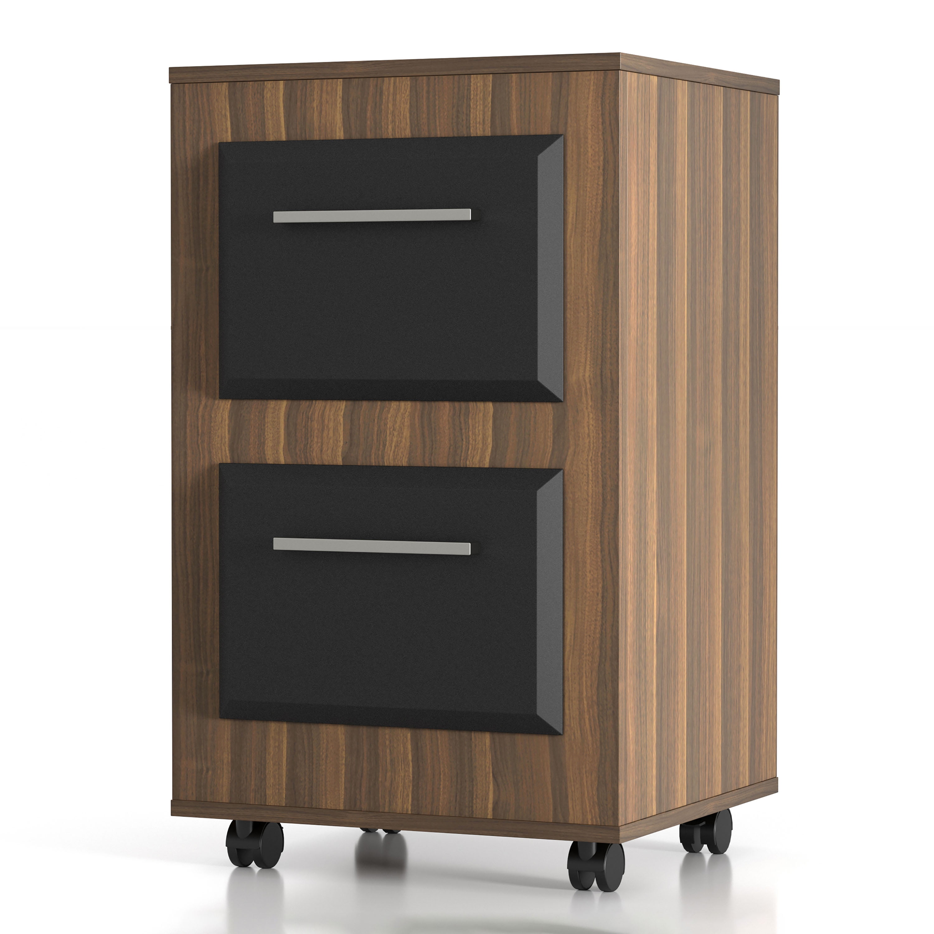 Kettering 2-Drawer Wood File Cabinet with Caster, Light Walnut