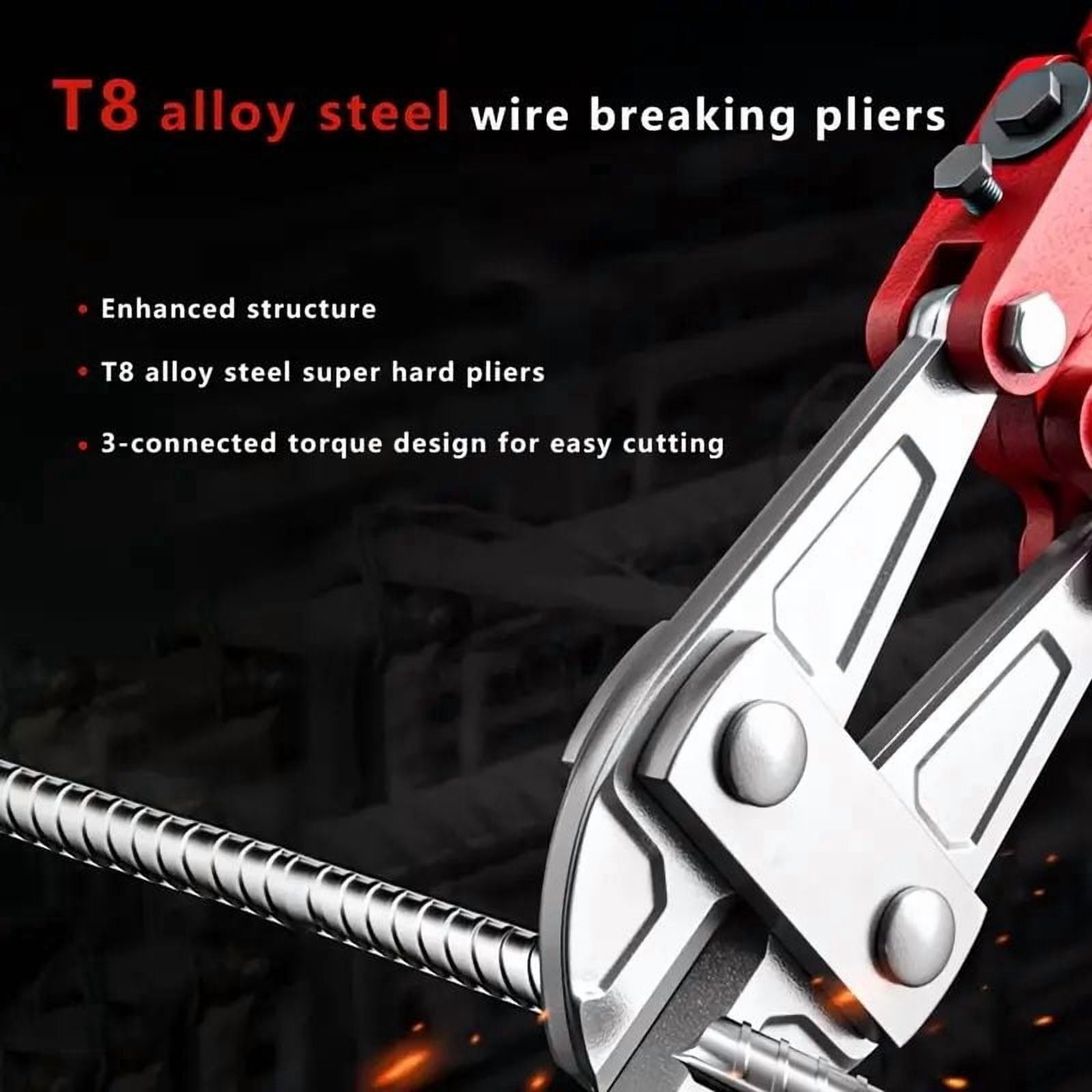 Heavy Duty T8 Alloy Steel Manual Wire Cutters, Adjustable Labor Saving Hardware Tools