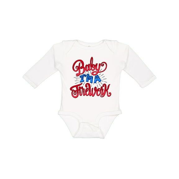 Inktastic Baby Im a Firework Hand Lettered Boys or Girls Long Sleeve Baby Bodysuit