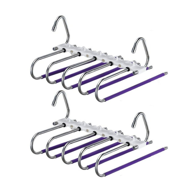 Multiple Jean Trouser Scarf Hangers For Men Women ABS Multi-functional 2PCS Storage Artifact Stainless Steel Pants Hook