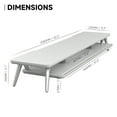 thumbnail image 2 of Fenge Dual Monitor Stand, Monitor Stands Riser for 2 Monitors, 42.5 Inch Wood Desk Shelf with Storage Organizer and Cable Management for Office Desk Accessories,White, 2 of 6