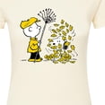 thumbnail image 3 of Peanuts - Charlie Brown Snoopy Fall Leaves - Juniors Fitted Graphic T-Shirt, 3 of 6