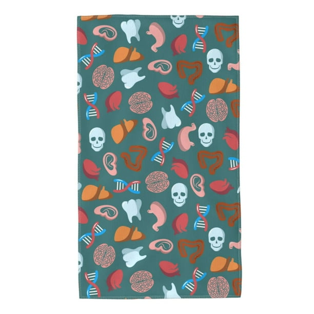 Balery cute Skull organ Toalla de Microfibra Premium con Estampado – 27.5x16 pulgadas, Alta Absorción, Suave y Aterciopelada, Secado Rápido