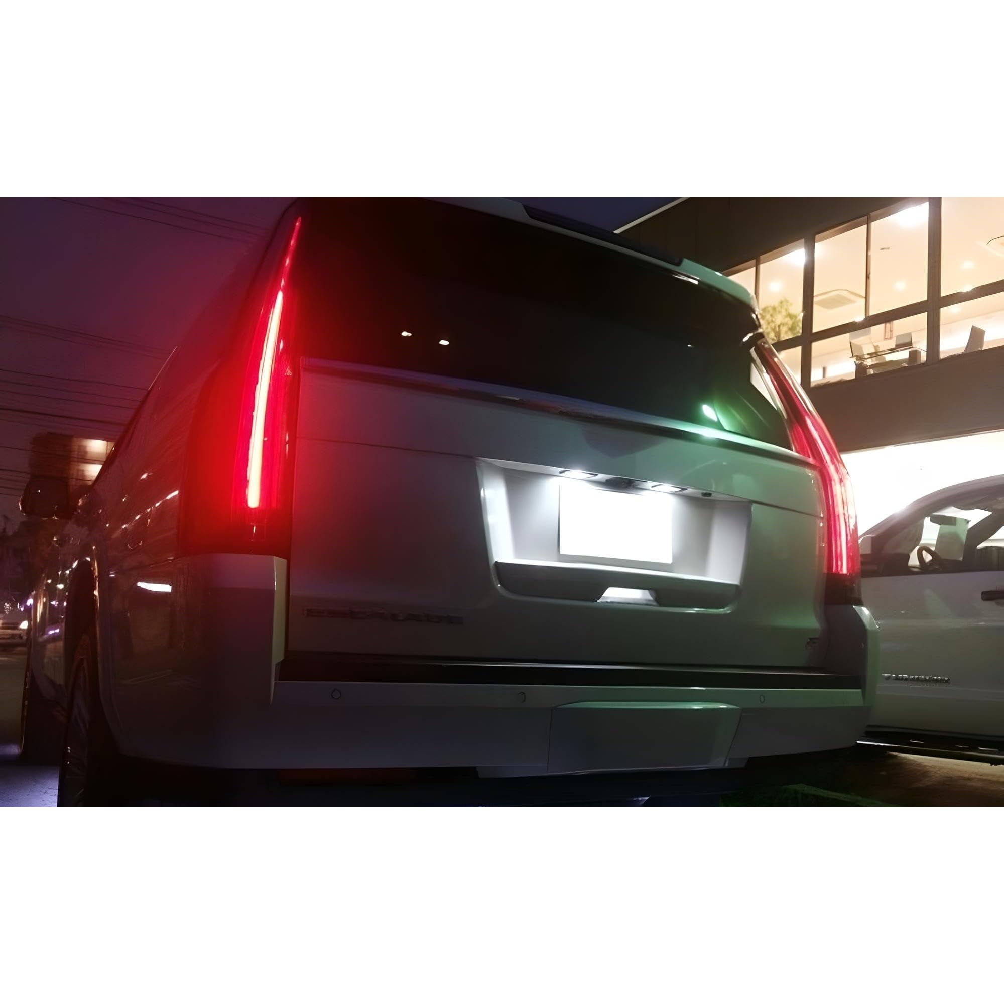 OEM-Fit 3W Full LED License Plate Light Kit For 2015-20 Cadillac Escalade ATS, GMC Yukon, Chevy Tahoe Suburban Equinox, 16-up Malibu, 18-SMD Xenon White LED & Can-bus Error Free