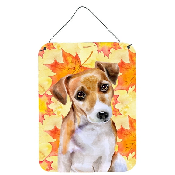 Carolines Treasures BB9974DS1216 Jack Russell Terrier Design2 Fall Wall or Door Hanging Prints Yellow 12WX16H multicolor
