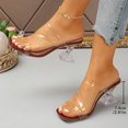 thumbnail image 5 of TAGOLD Women's Sandals,Women /Summer Trendy Large Transparent Strap High Heel Crystal Heel Thick Heel Slippers, 5 of 5