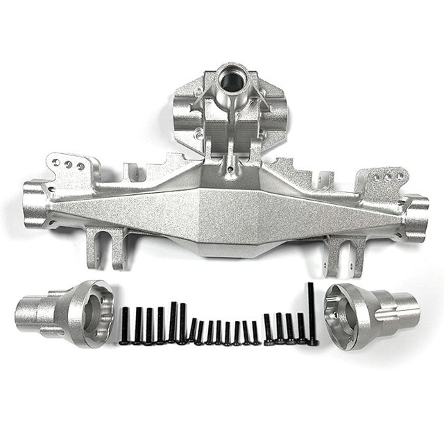 Ounissouiy RCGOFFLOW, carcasa del eje trasero, pieza de coche RC, mejora de la carcasa del eje trasero Rc para camiones monstruo LOSI LMT 1/8, Kits de construcción modelo Plata
