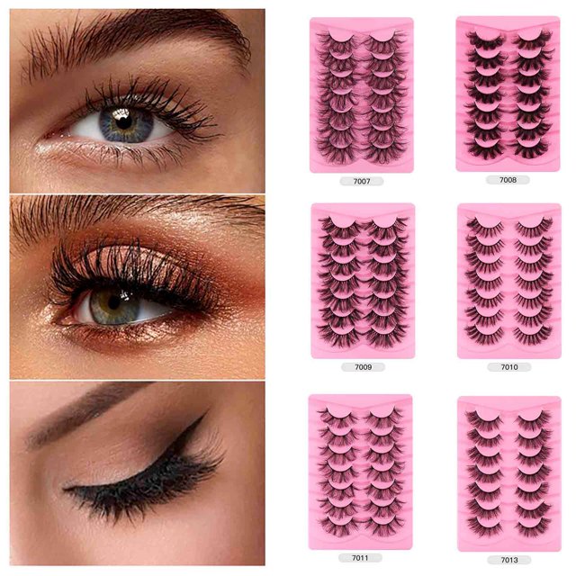 Fiudx Ofertas Flash Del Día Pares De Pelos De Visón De Alta Imitación, Pestañas Postizas, Pelos Gruesos Y Rizados, Pestañas Injertadas