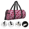 thumbnail image 5 of Xecao Rose Flowers print Round Travel Duffel Bag is a foldable gym bag with an inner pocket, perfect for travel sports, 5 of 8