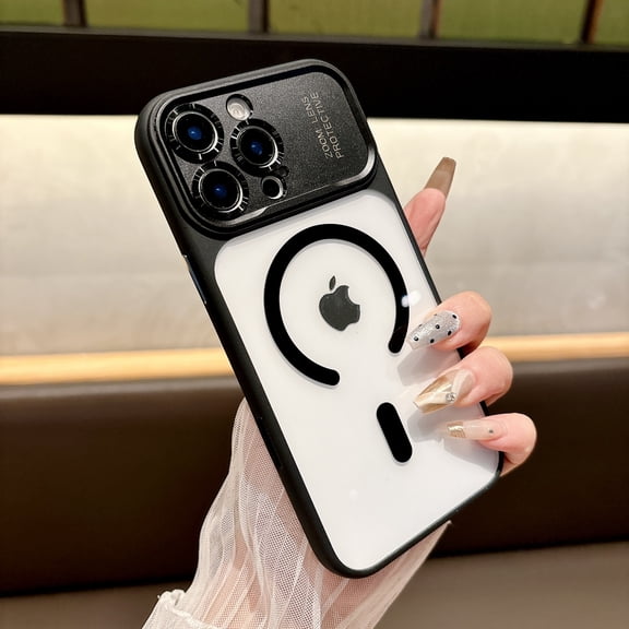 TECH CIRCLE For iPhone 15 Pro Magnetic PC TPU Case Translucent Matte Military Grade Shockproof, Anti-Scratch,Anti-Fingerprint,Wireless Charging Full Camera Cover for Women Men,Black