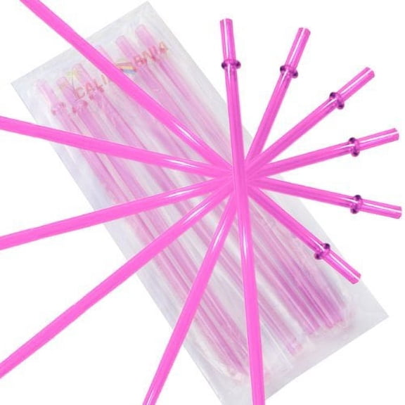 10.5 Inch, Set of 6 Pink Replacement Acrylic Straws for 16oz, 20oz, 24oz Tumblers