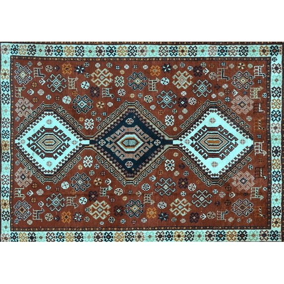 Ahgly Company Indoor Rectangle Persian Light Blue Traditional Area Rugs, 2' x 5'