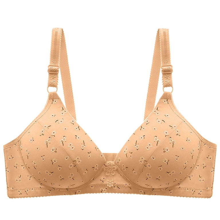 Bras For Women,Women'S Broken Flowers Comfortable Breathable Anti-Exhaust  Printing Non-Wired Bra 