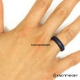 thumbnail image 6 of Thin Blue Line Striped Silicone Ring For Men and Women 8mm Bandwidth, 6 of 9