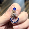 thumbnail image 3 of Belly Navel Ring Reverse Dangle Surgical Steel Blue Star CZ Gems Dolphin 14g, 3 of 5