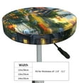 thumbnail image 4 of Picia Cozy Cottage Lakeside Sunset Pattern Round Stool Covers Comfy Seat Covers Stretch Removable Washable Chair Slipcover Round Bar Chair Cushion Cover-14 inch, 4 of 7