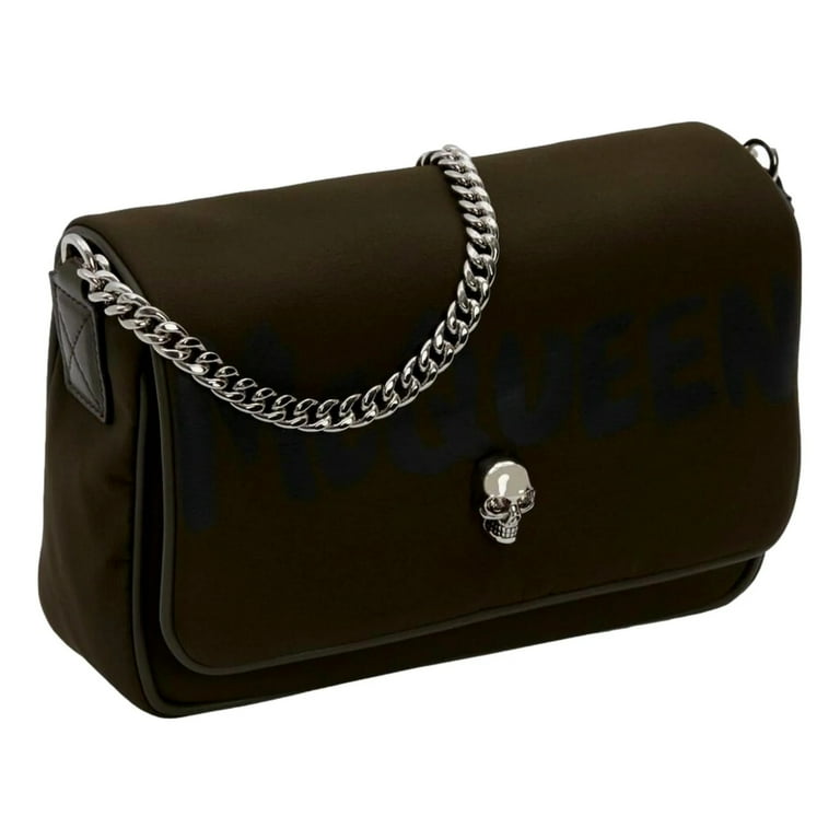 Alexander McQueen Army Green Nylon Graffiti Skull Shoulder Bag 666120 Walmart