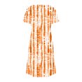 thumbnail image 5 of GaThRRgYP Casual Tiered Short Sleeve Dress,Women's Fashion Summer Print Short-sleeved V-neck Casual Dress Orange XXL, 5 of 8