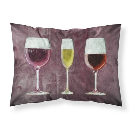 Three Wick Glass - Three Glasses of Wine Purple Moisture wicking Fabric standard pillowcase SB3073PILLOWCASE