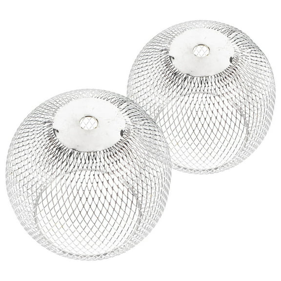 2pcs Hand Craft Metal Cage Lampshade Bedroom Iron Wire Pendant Lamp Shade Living Room Stylish Light Bulb Cover For Home Decor