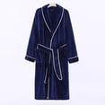 thumbnail image 7 of Blmnix Nightshirts Nightgown for Women Long Nightgowns Button Front Flannel Sleepshirts Blue Below-the-Knee Collared Long Sleeve Moomoo Nightgown, 7 of 7