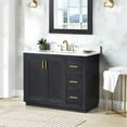 thumbnail image 3 of Gazsi 42" Wood Vanity in Black Oak with Composite Stone Top without Mirror, 3 of 14