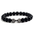 thumbnail image 3 of Pulsera De Mancuernas De Piedra De Lava Volcánica Negra Natural Pulseras De Cuentas Mate Negras Para Mujeres Hombres Fitness Barbell Joyería, 3 of 4