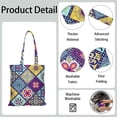 thumbnail image 3 of Bohemian Sketch Style Canvas Shopping Bag – Earthy Rustic Reusable Tote, 3 of 6