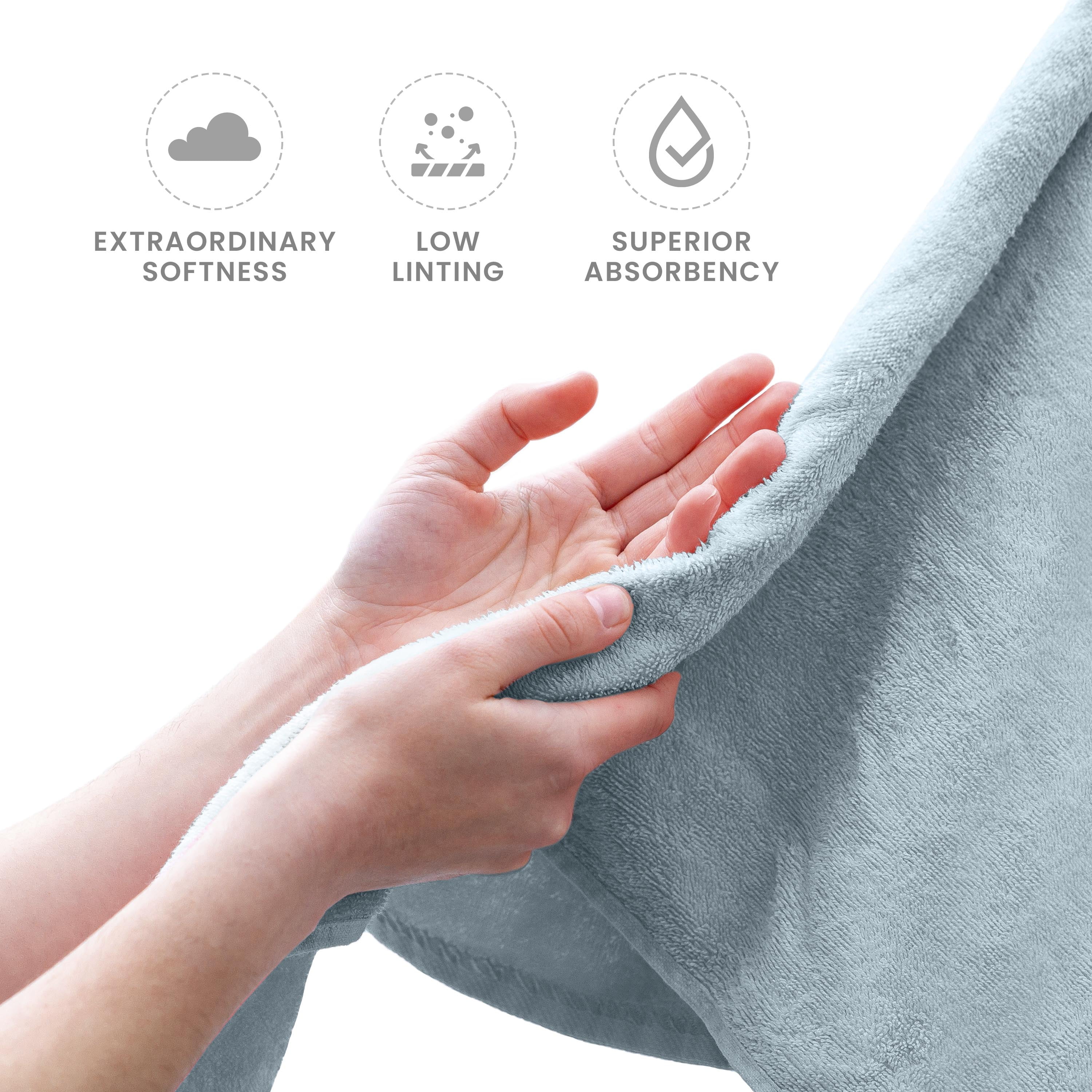 Martex Luxury 6-Piece 100% Ringspun Cotton Towel Set - Highly Absorbent, Soft, 500 GSM (Blue)
