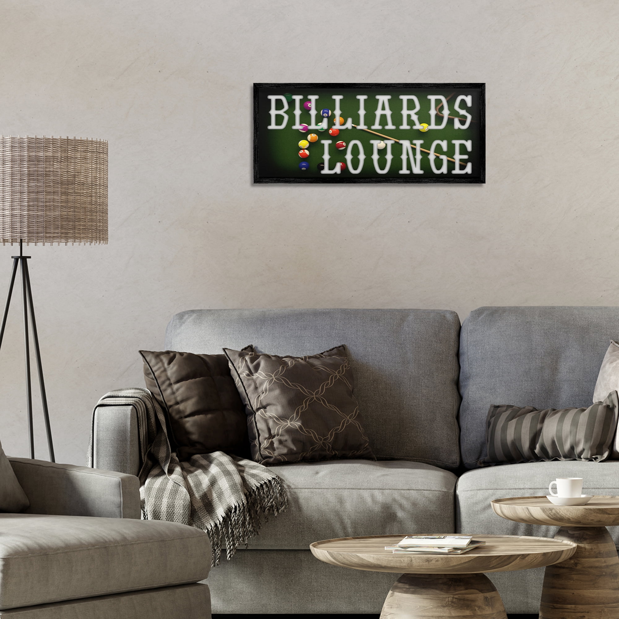Stupell Industries Billiards Lounge Recreation Black Framed Giclee Art, design by Marcus Prime