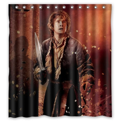 TOUXIHAA Famous The Hobbit Bilbo Baggins Design Shower Curtain Bathroom Curtain Set with Hooks Size 66x72 inch