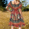 thumbnail image 4 of Robe Sans Manches avec Licorne et Dame Jouant à l'Orne, Robes d'Été pour Femmes 2024, 4 of 5
