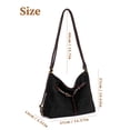 thumbnail image 6 of Deago Suede Shoulder Bags for Women Tote Hobo Purse Convertible Backpack Vintage Slouchy Crossbody Bag Handbag Satchel for Work Travel, Black, 6 of 9