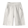 thumbnail image 4 of Eltusu Girls Athletic Shorts, Knee Length Casual Active Performance Elastic Waist Workout Shirts Gray Size 10-12 T, 4 of 8