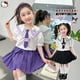 thumbnail image 1 of Kid's Jk Shirt Pleated Skirt Bow Tie Anime Kuromi Sanrios Summer Lolita Girl Naval Style Sweet Princess Dress Fashion Kawaii, 1 of 5