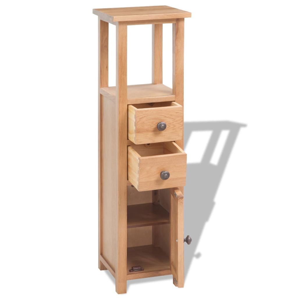 Rustic End Table, Nightstand with 2 Drawer and 1Door, Wood Side Table for Bedroom