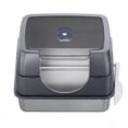 thumbnail image 4 of Flip-Top Enclosed Cat Litter Box, Stainless Steel Litter Pan with Plastic Bottom Basin, Activated Carbon Odor Control Splash Proof Dog-Proof Cat Toilet with Litter Scoop and Double-Layer Mat, 4 of 12