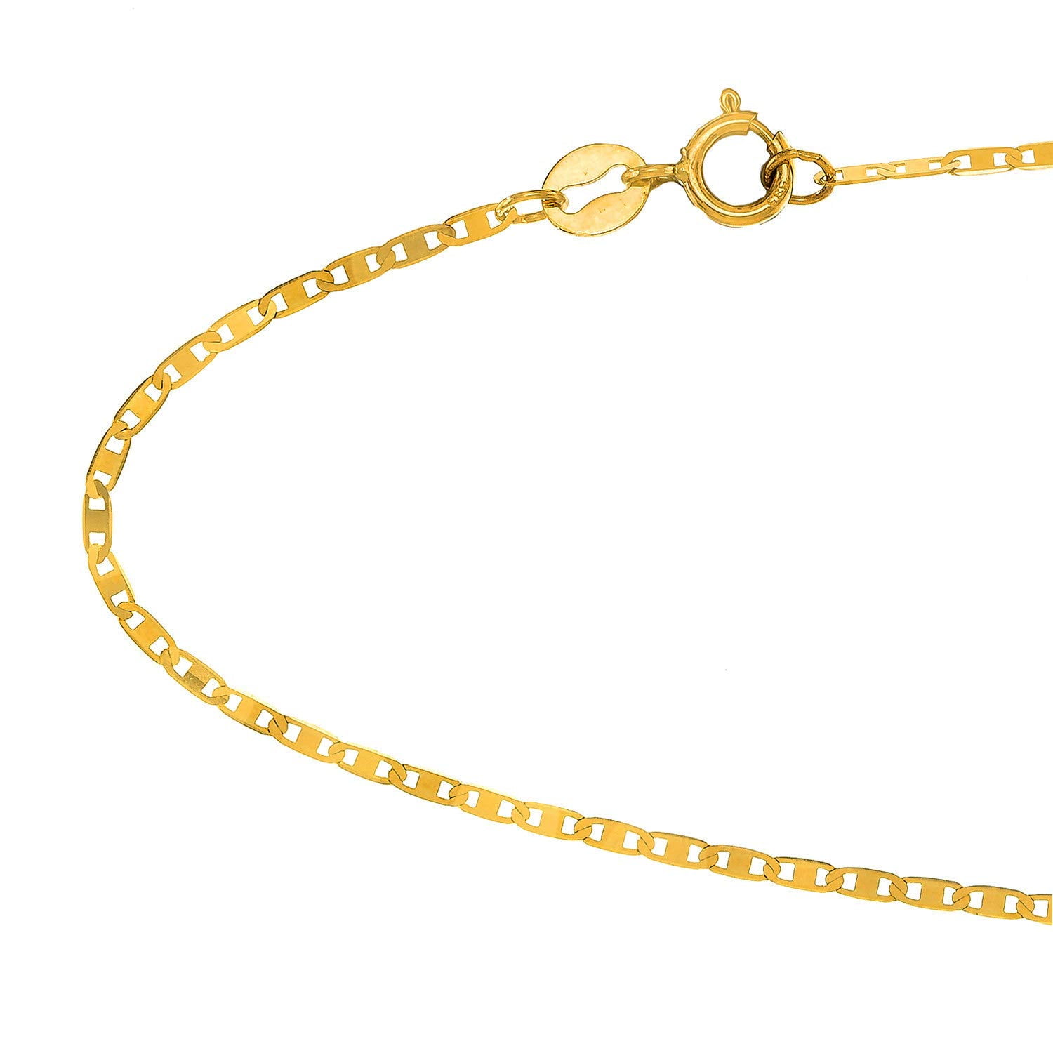 Figaro Link Ankle Bracelet 10 inch Long Gold Filled 6mm Wide Anklet  # 125