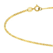 10k Yellow Gold Mariner Link Chain Anklet Bracelet, 1.2mm