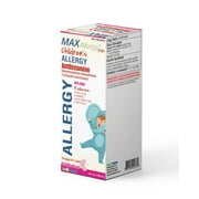 MAX ALLERGY kids Diphenhydramine hcl | 8OZ | Bubble Gum Flavour | Ages 6-11