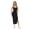 Black, variant on Women’s Rib Midi Dress with Slight Scoop Back, Slim Fitted Silhouette and Stretch Fabric for Everyday Casual to Elevated Styling, XS-XL