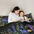 thumbnail image 4 of Manfei Colorful Floral 7 Pieces Bedding Comforter Set,Rustic Flower Full Bedding Set,Yellow Daisy Purple Lavender Fitted Sheet Flat Sheet For Girl,Microfiber Bedroom Decor Reversible, 4 of 8