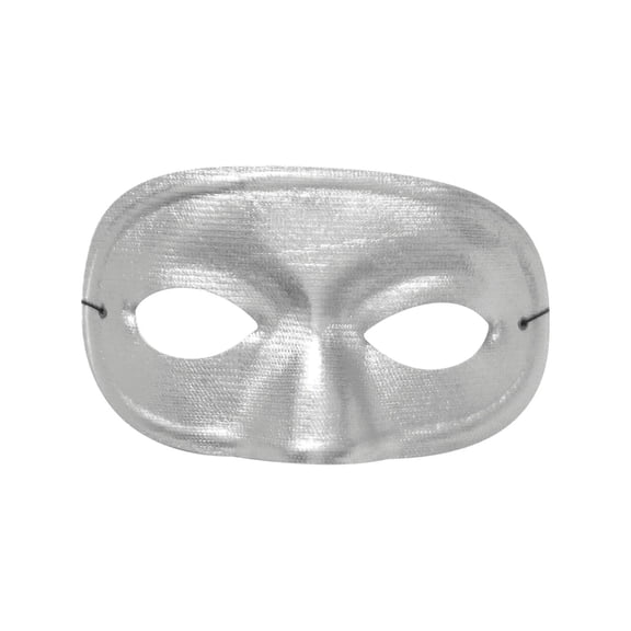 Metallic Silver Half Domino Mask Adult Halloween Accessory